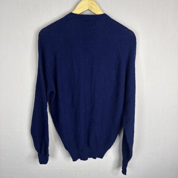 Vintage XV Olympic Winter Games White Ram Sweater Men’s Large Navy Blue Calgary - Picture 5 of 5